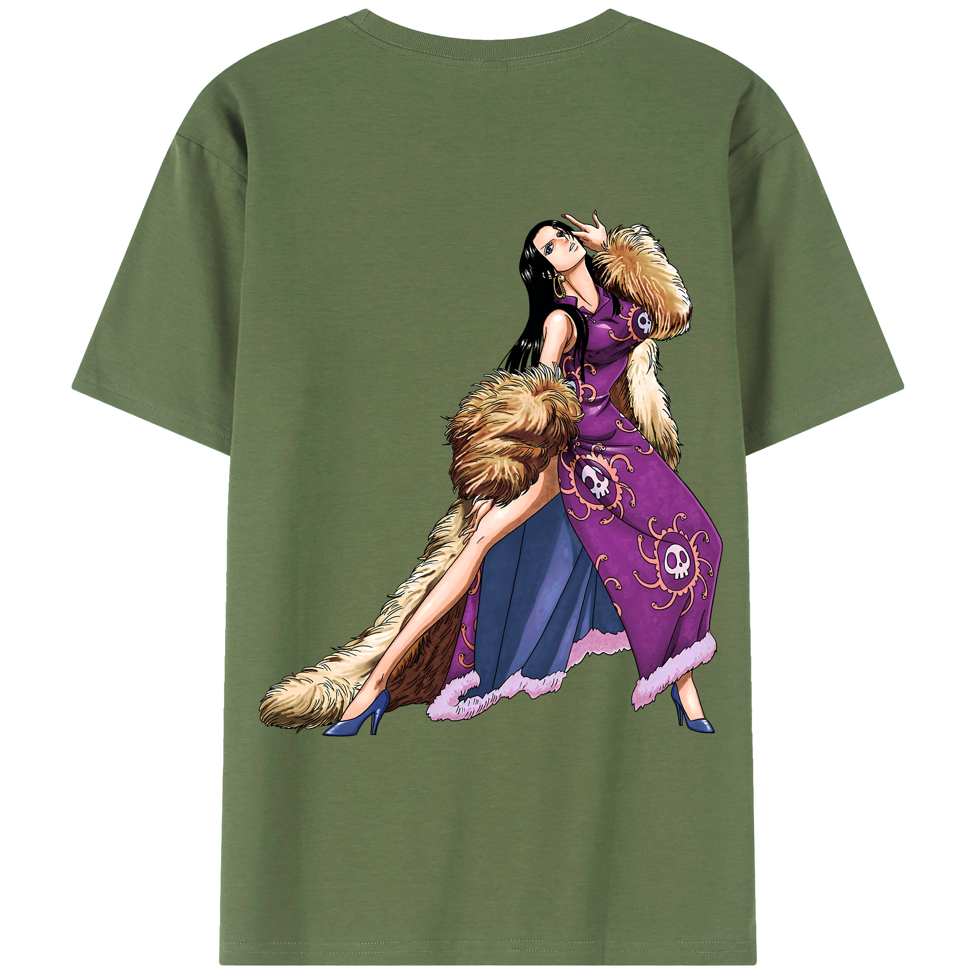 ワンピース ボア・ハンコック ONE PIECE Boa·Hancock 綿100％ メンズ半袖Tシャツ（バックプリント） 通気性